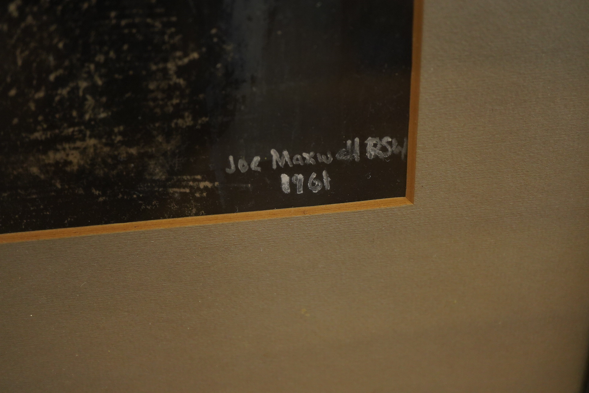 Joe Maxwell, Still life of flowers in a vase, signed and dated 1961, mixed media and gouache, 39 x 33cm